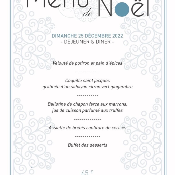 Menu de Noël - La Maison du Bassin 